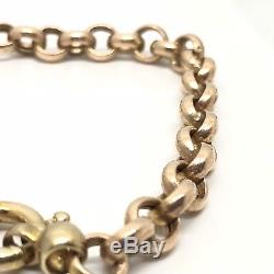 Vintage 9ct Rose/Yellow Gold Chunky Bracelet Feature Bolt Ring C. 1970 7 inches