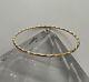 Vintage 9ct Solid Yellow Gold Twisted Slave Bangle 6.4cm Diameter