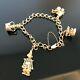 Vintage 9ct Yellow Gold Charm Bracelet With 4 Charms #272