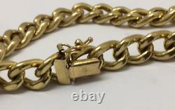 Vintage 9ct Yellow Gold Curb Bracelet, 12.20, Grams. (20.1/2cm Long)
