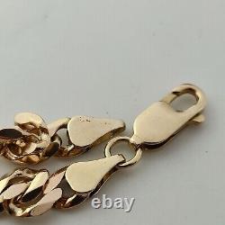 Vintage 9ct Yellow Gold Long Curb Link Bracelet 9 + 1/4 Inches