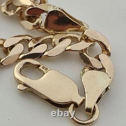 Vintage 9ct Yellow Gold Long Curb Link Bracelet 9 + 1/4 Inches