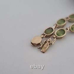 Vintage 9ct Yellow Gold Peridot Beaded Tennis Style Fancy Link Bracelet 9k 375