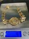 Vintage 9ct Gold Bracelet Gate Bar Heart Padlock