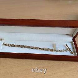 Vintage 9ct gold statement T Bar bracelet/ 5.72 g / fabulous / Hallmarked