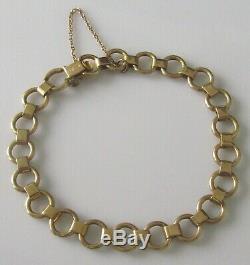 Vintage 9ct yellow gold (9.5g) bracelet and safety chain (7inches)