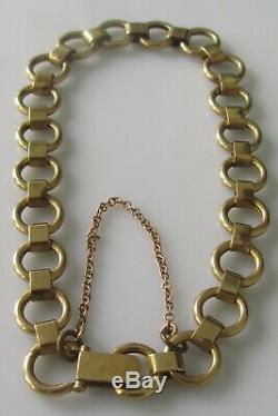 Vintage 9ct yellow gold (9.5g) bracelet and safety chain (7inches)