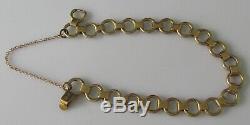 Vintage 9ct yellow gold (9.5g) bracelet and safety chain (7inches)