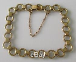 Vintage 9ct yellow gold (9.5g) bracelet and safety chain (7inches)