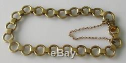 Vintage 9ct yellow gold (9.5g) bracelet and safety chain (7inches)