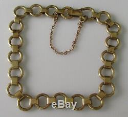 Vintage 9ct yellow gold (9.5g) bracelet and safety chain (7inches)