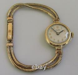 Vintage 9ct yellow gold Rolco ladies manual winding watch