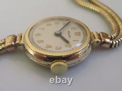 Vintage 9ct yellow gold Rolco ladies manual winding watch