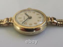 Vintage 9ct yellow gold Rolco ladies manual winding watch