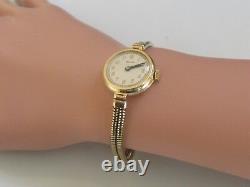 Vintage 9ct yellow gold Rolco ladies manual winding watch