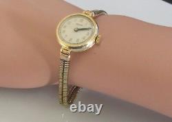 Vintage 9ct yellow gold Rolco ladies manual winding watch