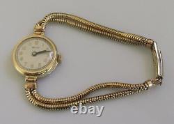 Vintage 9ct yellow gold Rolco ladies manual winding watch