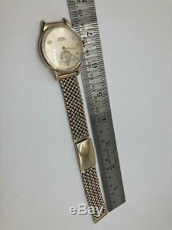 Vintage 9k 9ct solid gold mens Trebex Watch with 9ct gold bracelet (Oversized)