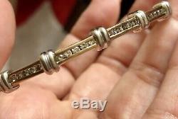 Vintage Antique 9ct Yellow Gold Diamond Bangle Bracelet 0.75ct 14gram