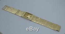 Vintage Bueche Girod 9ct solid gold watch 58.8g, tree bark bracelet vintage 1972