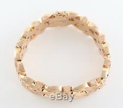 Vintage Chunky 9Ct 9K Rosey Gold Flat Fancy Link Bracelet