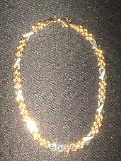Vintage Fully Hallmarked 9ct Rose & White Gold Fancy Link Bracelet 18.5cm/7.28