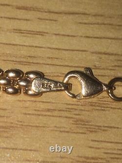 Vintage Fully Hallmarked 9ct Rose & White Gold Fancy Link Bracelet 18.5cm/7.28