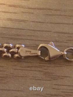 Vintage Fully Hallmarked 9ct Rose & White Gold Fancy Link Bracelet 18.5cm/7.28