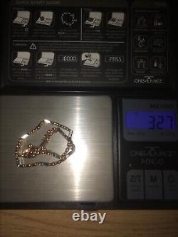 Vintage Fully Hallmarked 9ct Rose & White Gold Fancy Link Bracelet 18.5cm/7.28