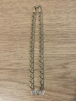 Vintage Fully Hallmarked 9ct Yellow Gold Double Curb Link Bracelet 20 cm/7.874