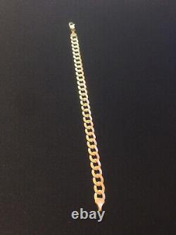 Vintage Fully Hallmarked 9ct Yellow Gold Flat Curb Link Bracelet