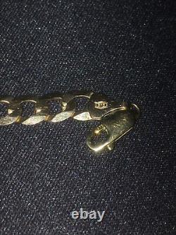 Vintage Fully Hallmarked 9ct Yellow Gold Flat Curb Link Bracelet