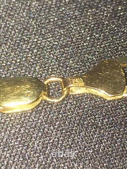 Vintage Fully Hallmarked 9ct Yellow Gold Flat Curb Link Bracelet