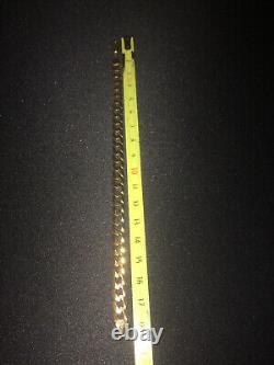 Vintage Fully Hallmarked 9ct Yellow Gold Flat Curb Link Bracelet