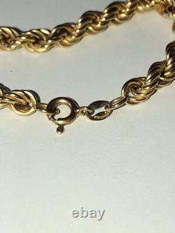 Vintage Fully Hallmarked 9ct Yellow Gold Twisted Rope Bracelet 18 cm / 7.086