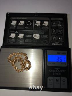 Vintage Fully Hallmarked 9ct Yellow Gold Twisted Rope Bracelet 18 cm / 7.086