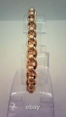 Vintage Hallmarked 9ct Rose Gold Rollerball Bracelet 6.9 in Length
