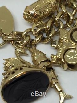 Vintage Heavy 9ct Gold Charm Bracelet 135.8g £18.48 A Gram Approx