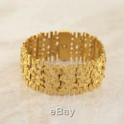 Vintage Heavy Abstract Bracelet 9ct Yellow Gold 59.8 grams