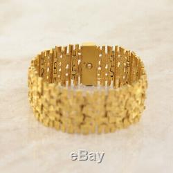 Vintage Heavy Abstract Bracelet 9ct Yellow Gold 59.8 grams