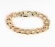 Vintage Heavy Men's Gents Solid 9ct Gold Flat Curb Link Chain Bracelet, 42g