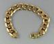Vintage Heavy Men's Gents Solid 9ct Gold Flat Curb Link Chain Bracelet 48.8g