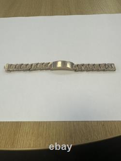 Vintage Heavy Solid 9Ct Gold 131g Flat Curb Link Identity ID Bracelet 7 3/4'
