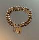 Vintage Heavy Solid 9ct Gold 7 Curb Link Chain Charm Bracelet 38.3g