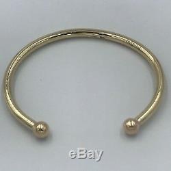 Vintage Heavy Solid 9ct Yellow Gold Torque Bangle Bracelet 5mm 23.3g #415