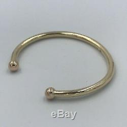 Vintage Heavy Solid 9ct Yellow Gold Torque Bangle Bracelet 5mm 23.3g #415