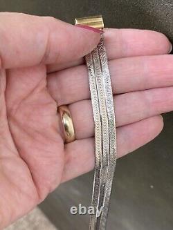 Vintage Italian 9ct 375 9k Yellow & White Gold Flat Bracelet. 8.95 Grams