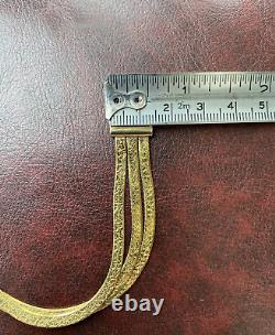 Vintage Italian 9ct 375 9k Yellow & White Gold Flat Bracelet. 8.95 Grams