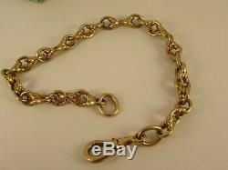 Vintage Ladies Solid 9ct Gold FANCY Bracelet 7.5 19cm 14.8g Hm dog clip 943n