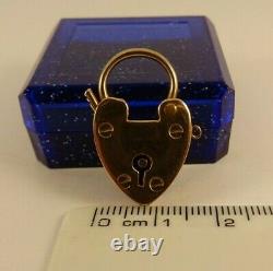 Vintage Large 9ct ROSE Gold Heart PADLOCK for Charm Bracelet Hm 1905 2.7cm 4gr